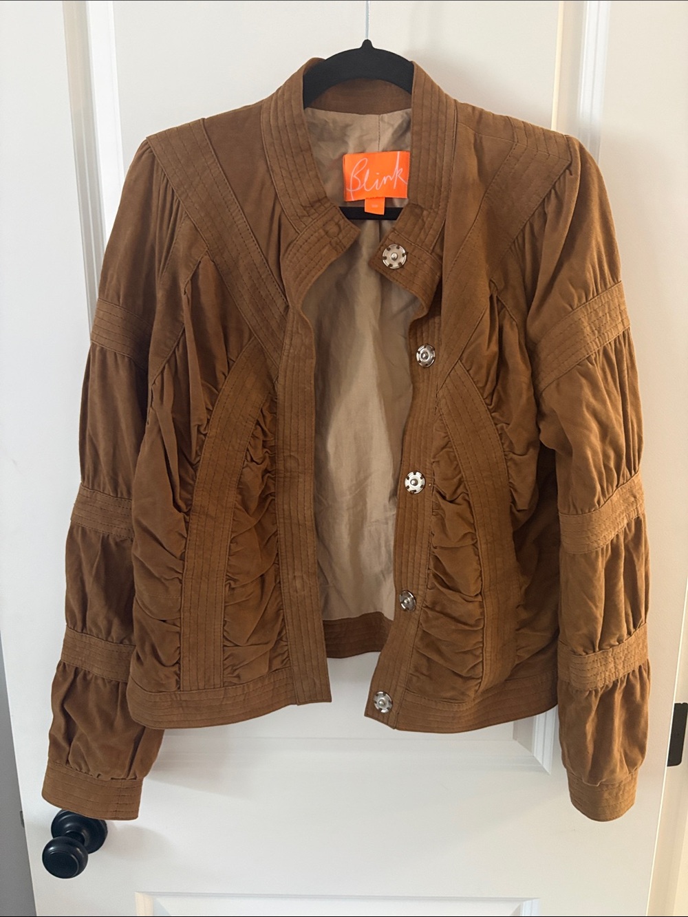 Blink by Danier suede leather ruched jacket